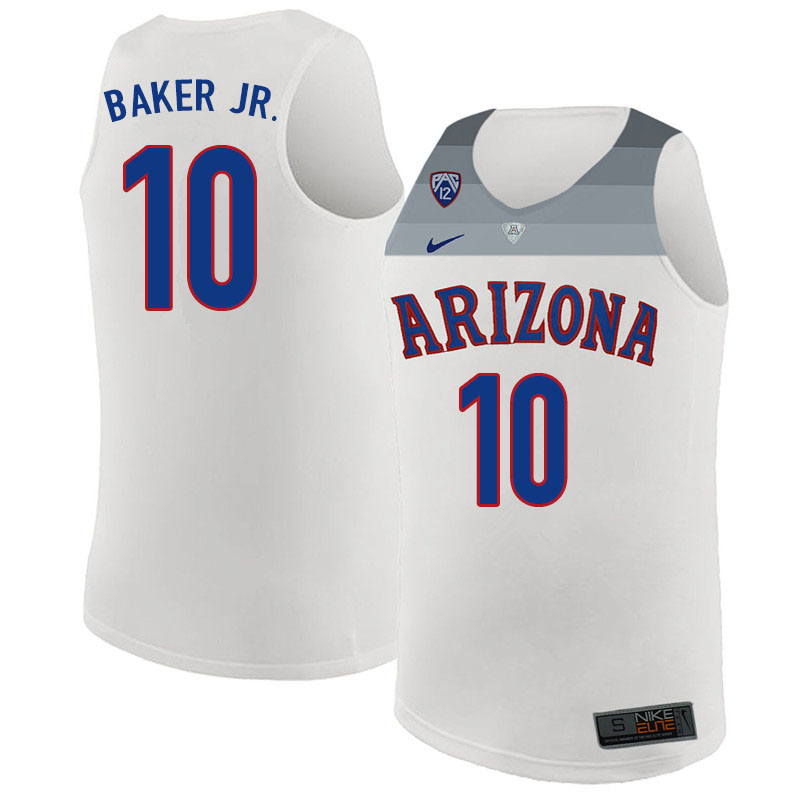 Men #10 Jemarl Baker Jr. Arizona Wildcats College Basketball Jerseys Sale-White
